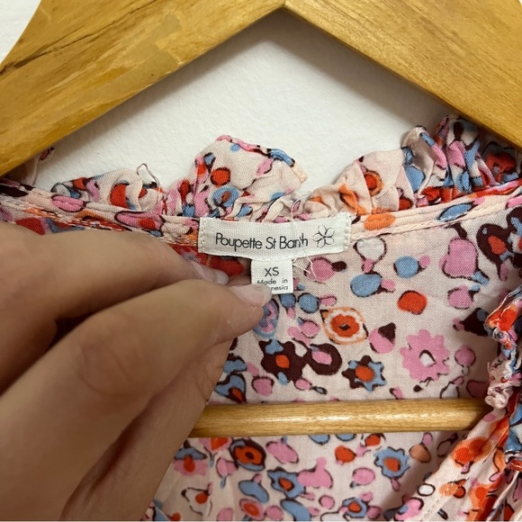 Poupette St Barth Triny Mini Dress in Pink Murrina Ruffle Size XS - Picture 6 of 7